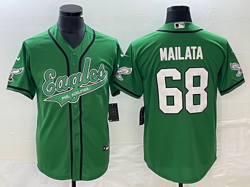 Men Philadelphia Eagles 68 Mailata Green Co Branding Game NFL Jersey style